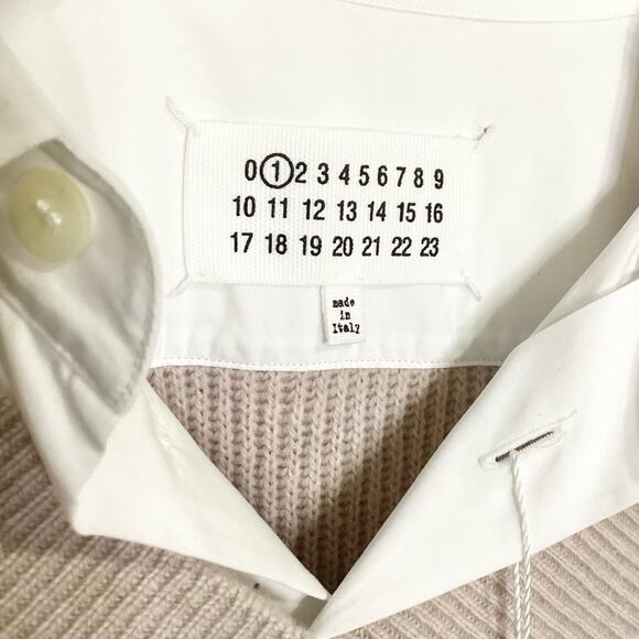 Maison Margiela Day Dress Sweater Layer Cotton Shirt Dress M NWT $1150 - Picture 10 of 11